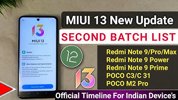 MIUI 13 Second Batch Eligible Device List & Timeline Official | Redmi Note 9 Pro,ProMax, Poco M2 Pro
