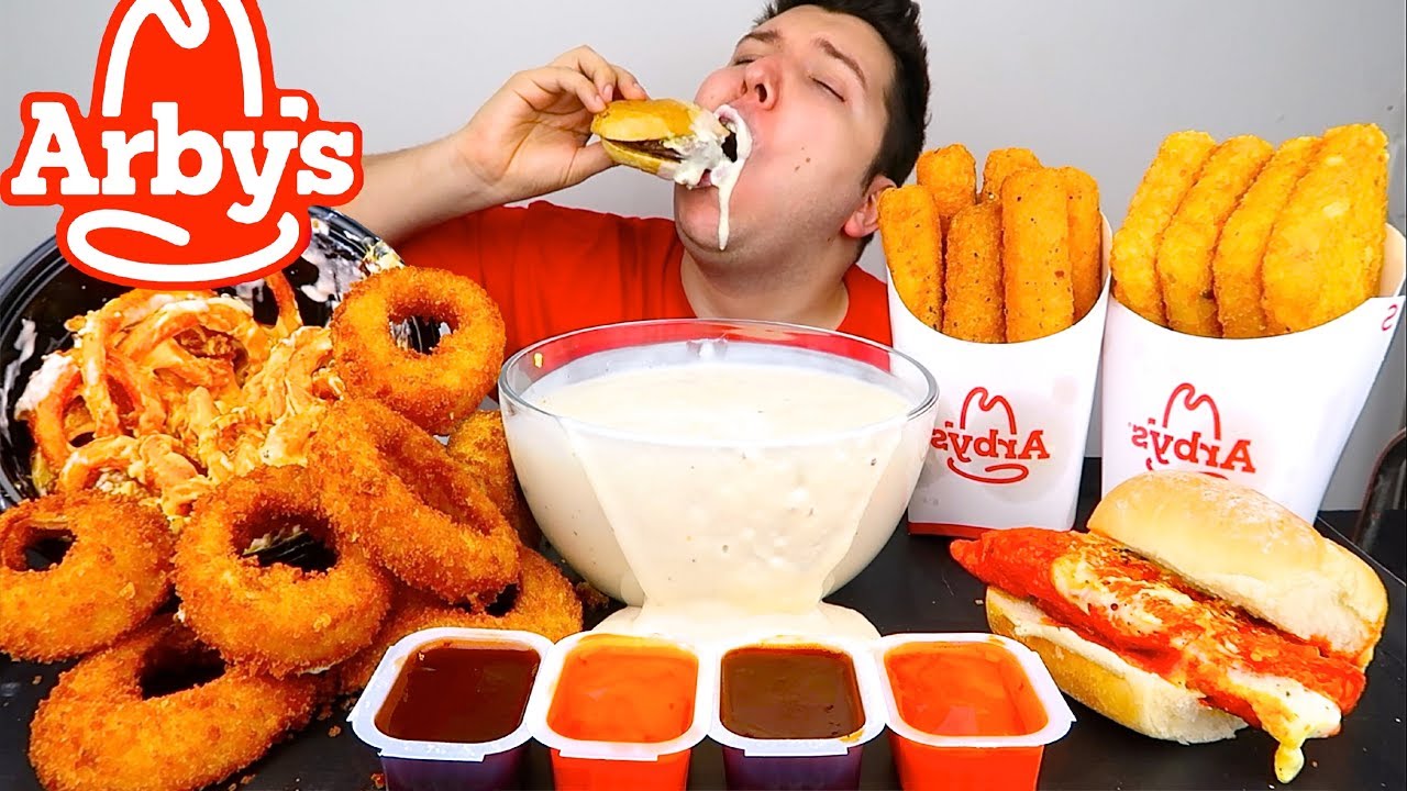 Cheesy Arby's Alfredo • MUKBANG