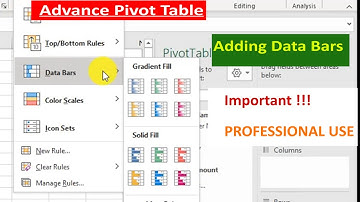 Excel 2016 Advance | Pivot Table Series | Adding Data Bars| Part 3| Tech classroom