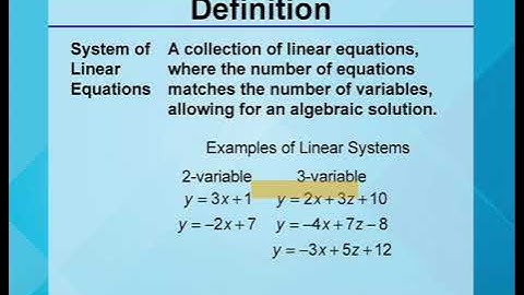 Video Definitions: Linear Functions and Equations: Definition 20