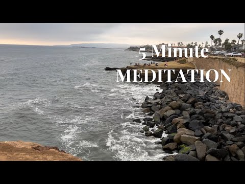 🧘‍♀️5 minute Meditation of Ocean Waves Sound | San Diego Sunset Cliffs