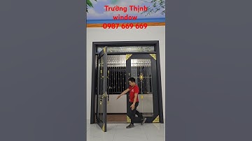 Mẫu cửa nhôm thủy lực 2 cánh khóa ngang thân đẹp, hợp lí #nhadep #home #thinhhanh