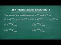 Find Sum of Coefficient of x^499 &amp; x^500 🔥 | JEE Main 2026 Session 1 Binomial Theorem Question
