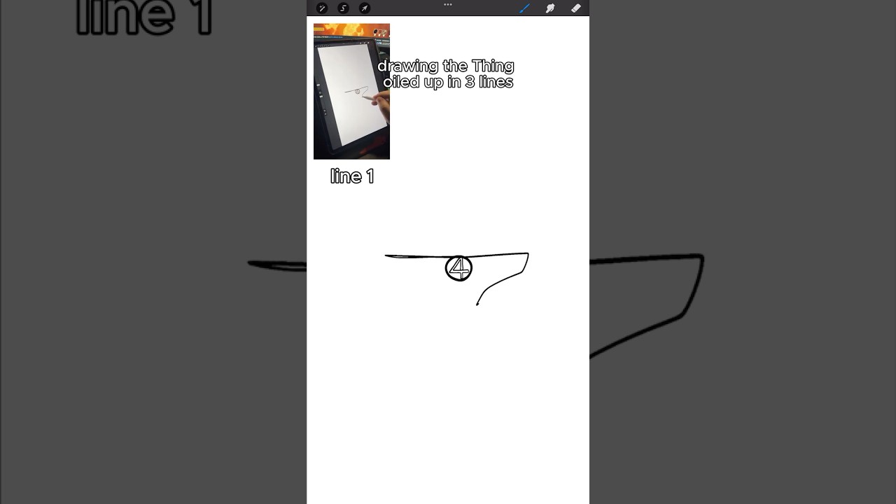 can i draw the thing oiled up in less than 3 lines?