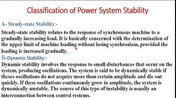 POWER SYSTEM STABILITY PART 1