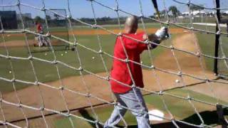 Albert Pujols takes batting practice