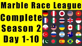 Marble Race League 2019 Season 2 Complete Race Day 1-10 in Algodoo / Marble Race King