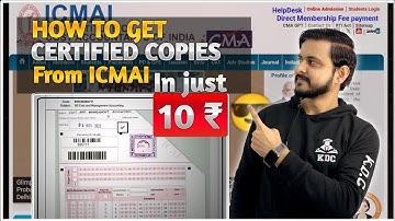 How to Get Certified Copies in Just Rs 10 from ICMAI 
