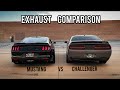 Mustang gt vs challenger hellcat  exhaust sound comparison