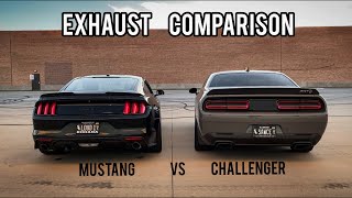 Mustang GT vs Challenger Hellcat - exhaust sound comparison Resimi