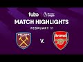 West Ham United Vs Arsenal FC PREMIER LEAGUE HIGHLIGHTS Week 24 Fubo Canada 