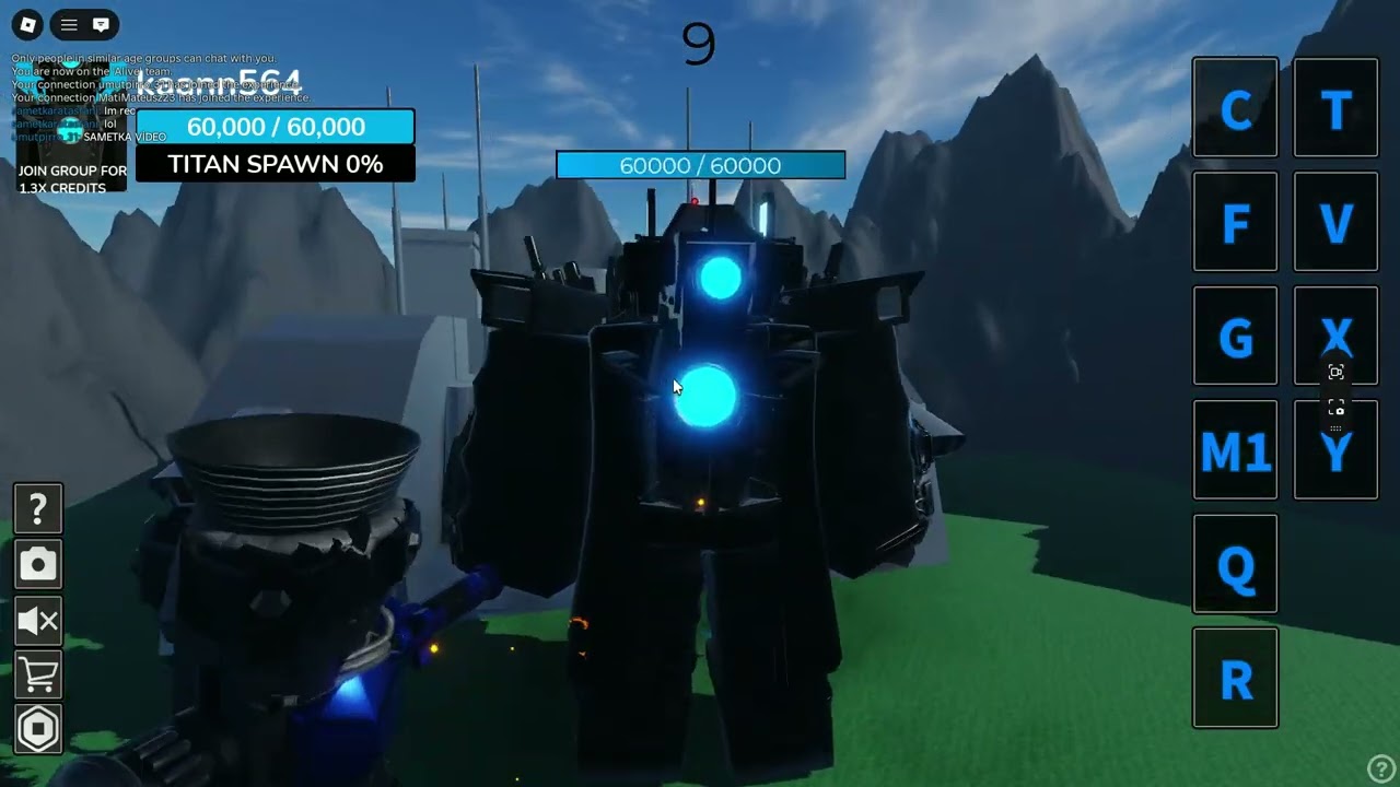 Roblox toilet battle upgraded titan camereman and my friends vs boss rush