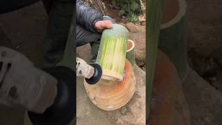 Transforming Bamboo into a Designer Milk Pot #woodscraft #woodworking #shorts