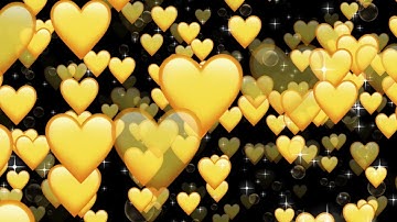 💛Yellow/Golden Love Heart Motion Background Video Loop (1-Hour No Sound)💗 Wallpaper - Copyright Free