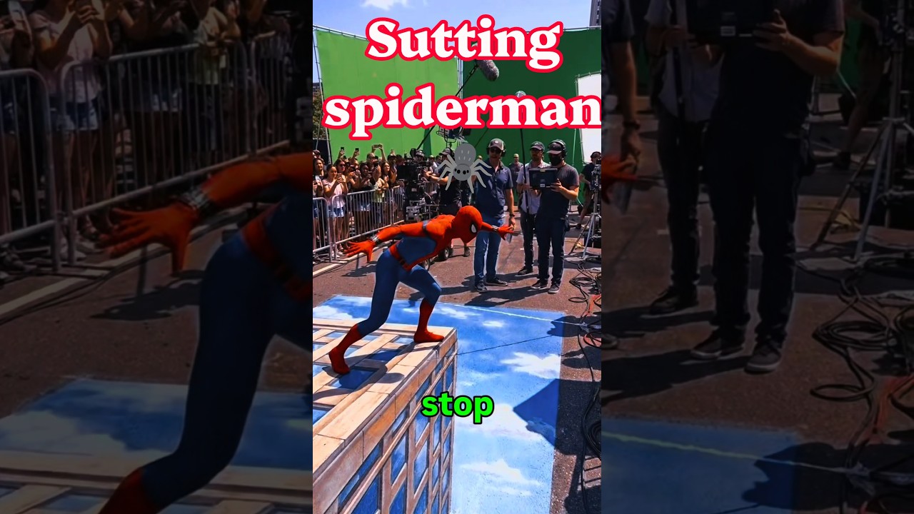 Spider-Man Was Spotted During a Movie Shoot! 😱🕷️ #SpiderMan #MovieShooting #BehindTheScenes #Shorts