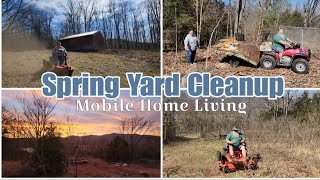 It was a beautiful day to head outside. / Spring Yard Cleanup and Grocery Haul / Mobile Home Living