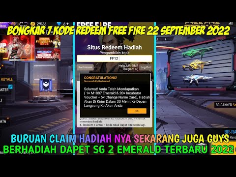 BONGKAR KODE REDEEM FF‼️KODE REDEEM FREE FIRE TERBARU 22 SEPTEMBER 2022 RESMI DARI GARENA FREE FIRE