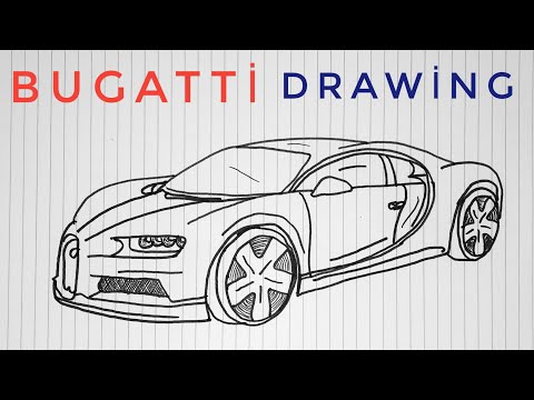 How to draw a Bugatti Chiron step by step easy - Araba Çizimi Bugatti