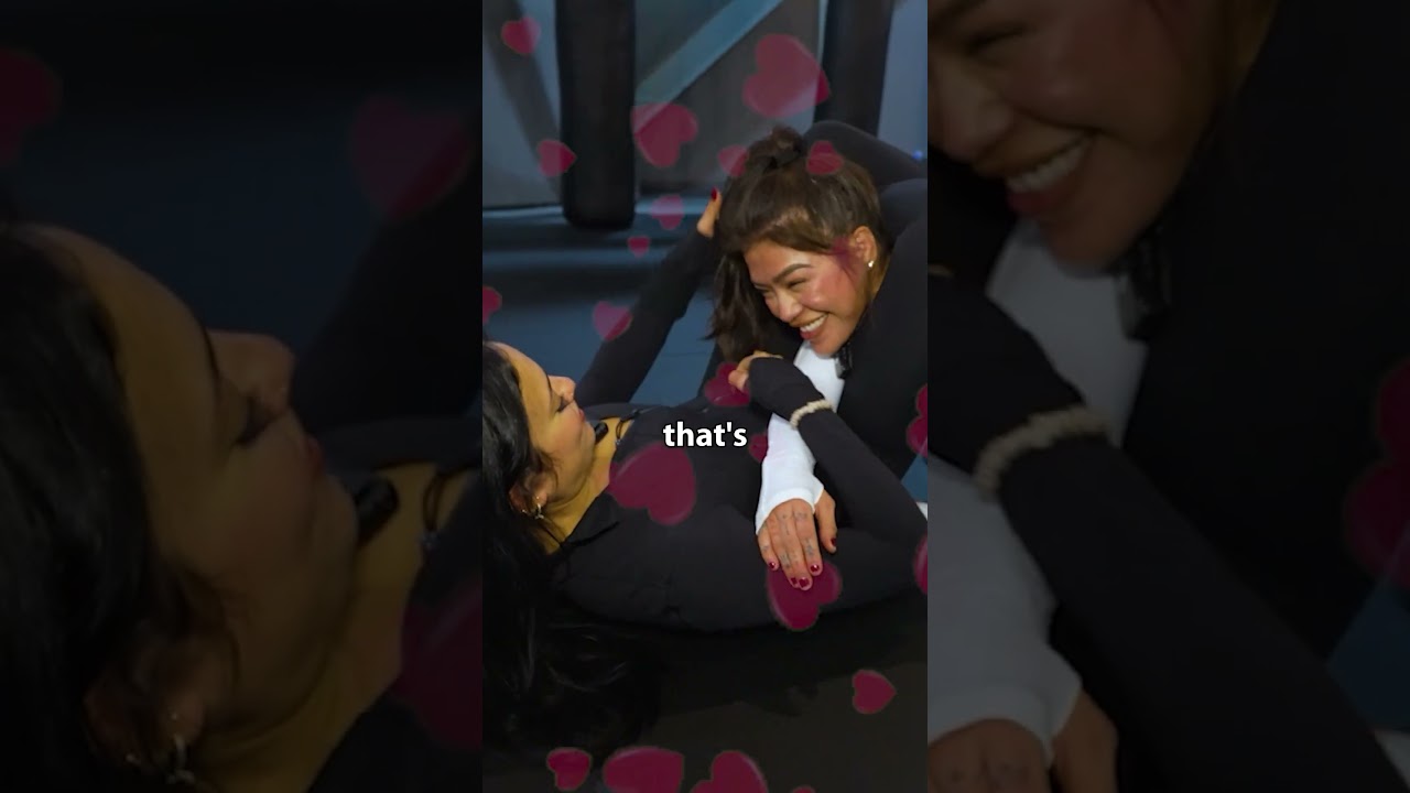 UFC fighter Tracy Cortez teaches Nina Drama jiujitsu submissions | UFC 329