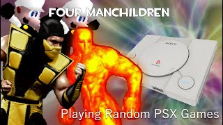 Four Manchildren Playing Random PlayStation Games