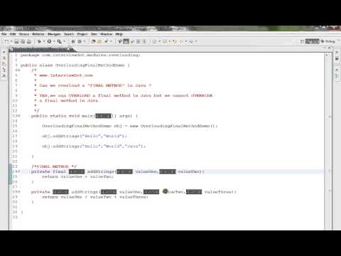 IN JAVA CAN WE OVERLOAD A FINAL METHOD DEMO