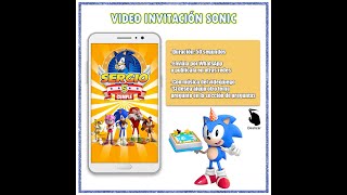 Video invitación Sonic con música del videojuego. De venta en Mercado Libre.