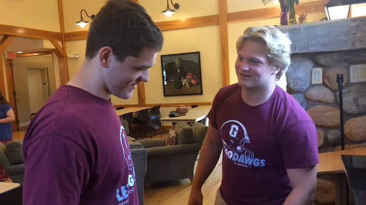 Grandville's Kyle Nyboer gives teammate Matt Kelly a quick piano lesson