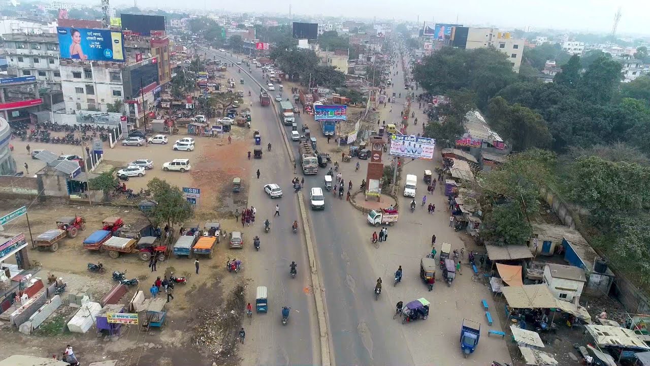 Begusarai City in Bihar Aerial View