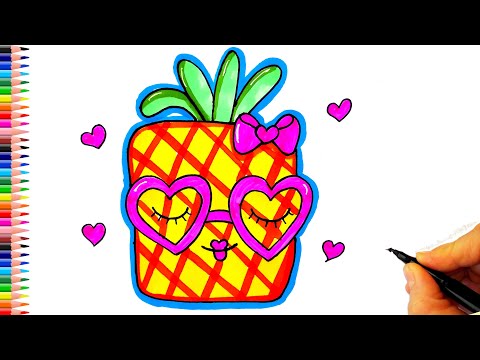 Sevimli Ananas Çizimi 🍍 How To Draw a Cute Pineapple - Ananas Nasıl Çizilir? - Kolay Çizimler