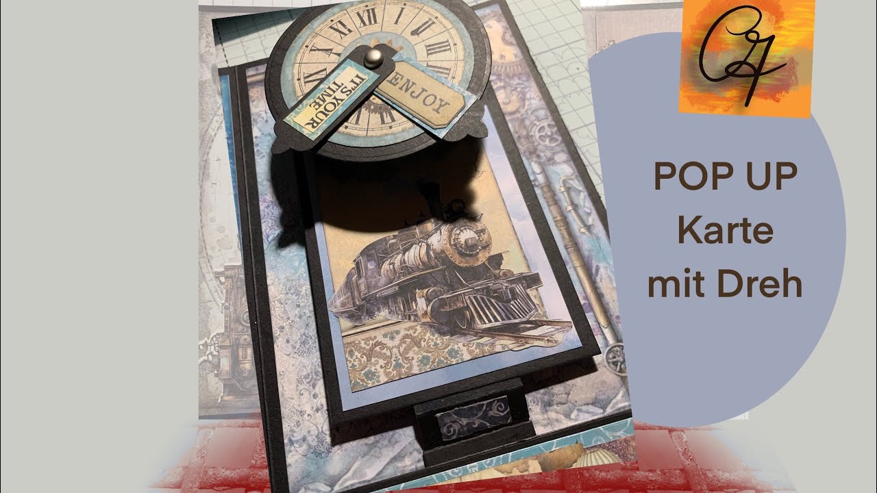EASY POP UP CARD TUTORIAL - UHR-WATCH  - TRAIN - ZUG