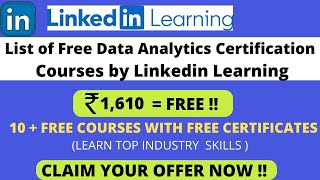 Linkedin Learning Free Certification Courses | List of Free Data Analytics Courses with Certificates