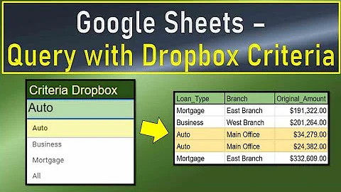 Google Sheets Query with Drop Down List Criteria