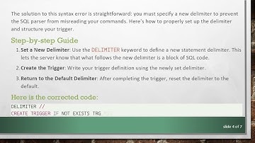 Resolving the SQL Syntax Error in Your MariaDB with Proper Trigger Setup