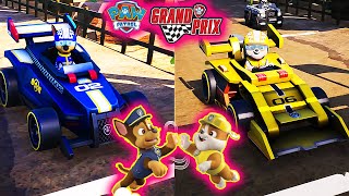 LET´S SEE GREAT RACE BY CHASE VS RUBBLE USING RACING KART WITH DAD & SAM#114| PAW PATROL:GRAND PRIX