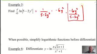 AP Calculus AB| 7-5 Differnetiating Logarithmic Functions