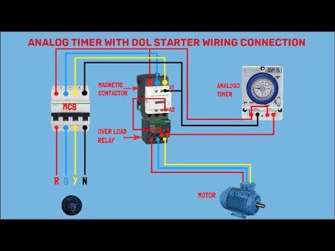 ANALOG TIMER WITH DOL STARTER WIRING CONNECTION//VIDEO ANIMATION. - YouTube