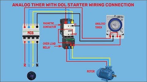 ANALOG TIMER WITH DOL STARTER WIRING CONNECTION//VIDEO ANIMATION.