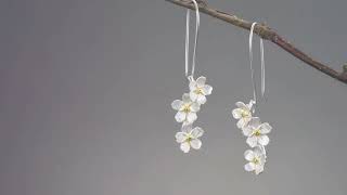 Forget-Me-Not Flower Handmade Dangle Earrings | Silver Earrings | Handmade Women Earring - La'Diraan