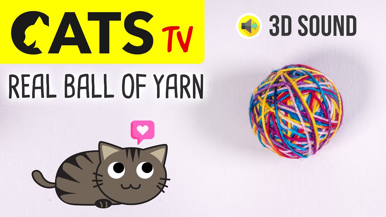 CATS TV Ball Of Yarn / Wool HD 3 Hours (Game for Cats to Watch
