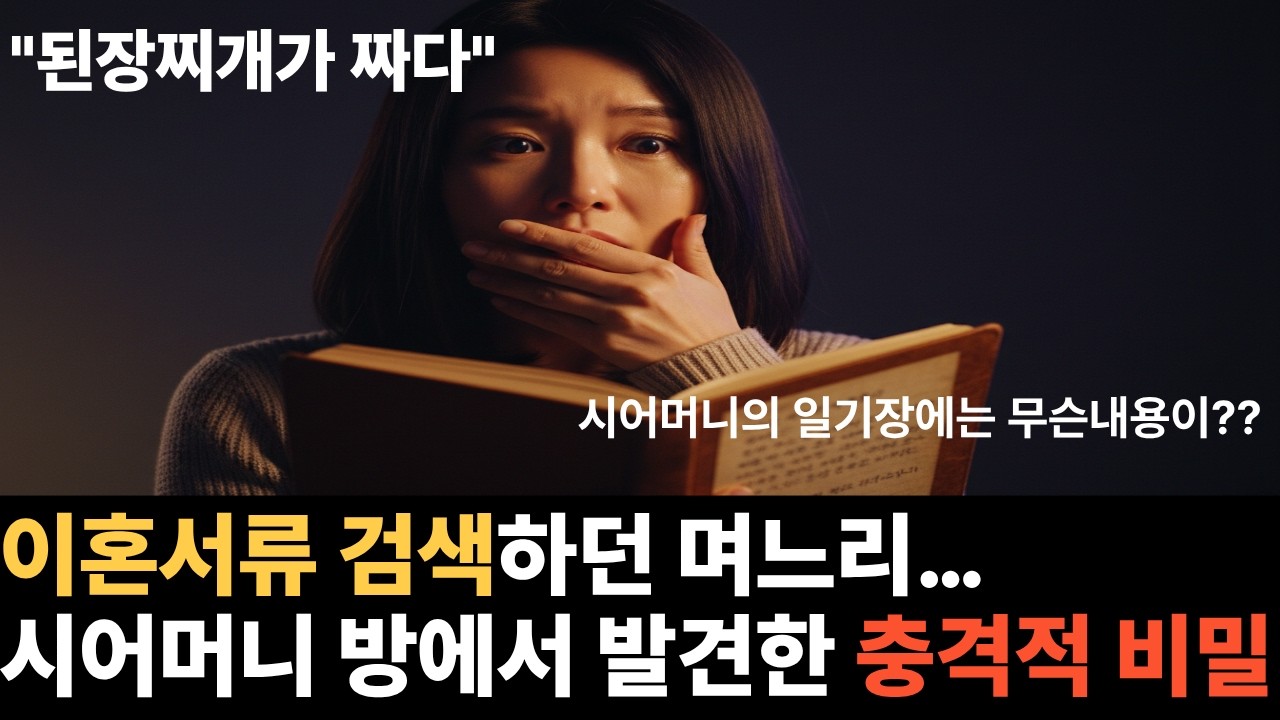 매일 반찬에 트집 잡던 시어머니 일기장을 열었더니... 눈물이 멈추지 않았습니다