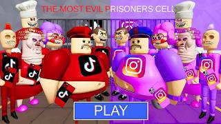 ESCAPING TIKTOK VS INSTAGRAM BOSSES' PRISON! (OBBY) Roblox Gameplay Walkthrough
