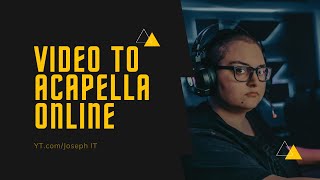 Vocals only from Videos online - Acapella Maker for PC - Vocals only Converter