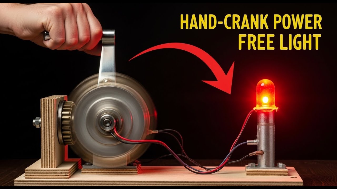 DIY Hand Crank Generator ｜｜ How to Make a Simple Dynamo Light ｜｜ Generate Your Own Electricity