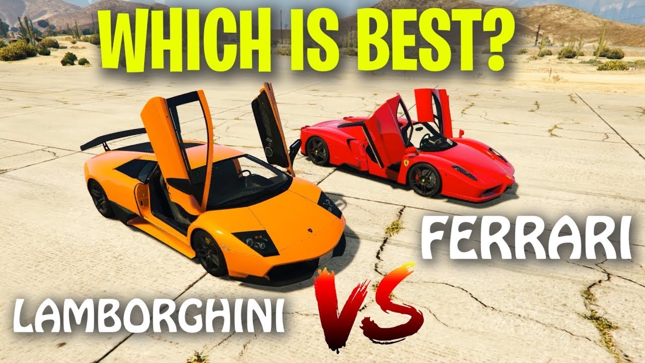 GTA 5   LAMBORGHINI MURCIELAGO VS FERRARI ENZO MULTI TESTS PERFORMED