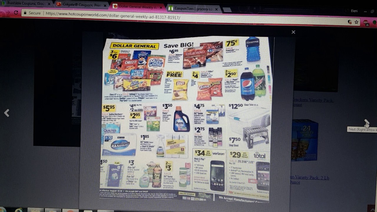 Dollar General Sneak Peek 8/13/17 - 8/19/17... lame ad - YouTube