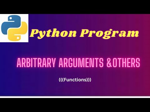 4. | *args | **kwargs | Arbitrary Arguments and Others |- #pythonprogrammingforbeginners
