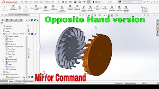 SolidWorks Tutorial Mirror command to make Opposite hand or symmetric version of a part
