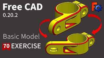 FreeCAD Tutorial for beginners,basic model exercise-70，Model-Mania_-In-person-2023