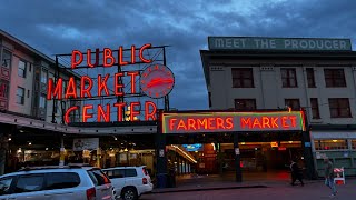 Seattle Walk : Pike Place Market to Space Needle at Night