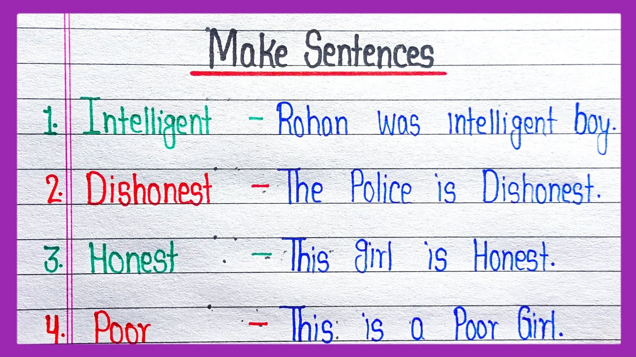 Make Sentences with the following words || make sentences with the ...
